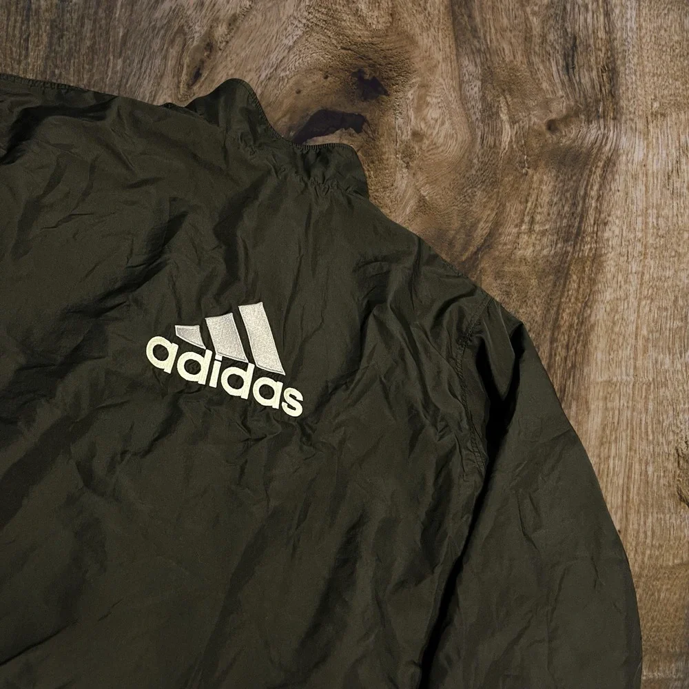 Vtg Adidas Reversible Windbreaker Track Jacket Black‎ Large